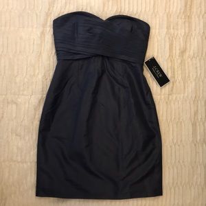 NWT Navy Silk J Crew Strapless Dress